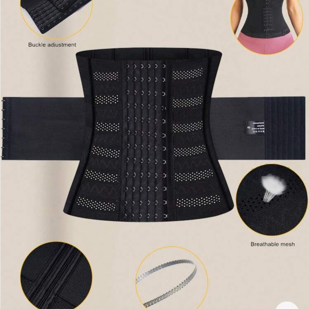 SHEIN Black Mesh Waist Trainer with Elastic Support